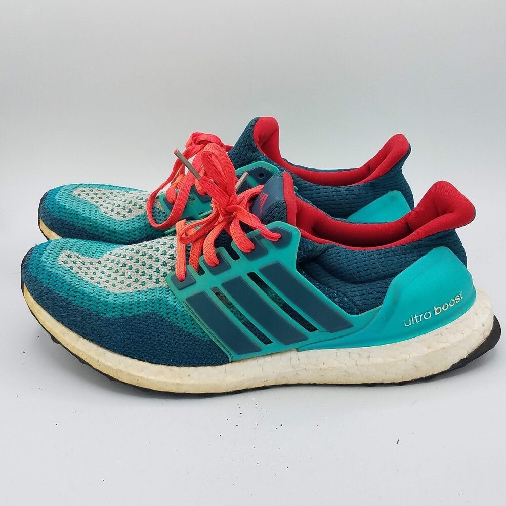 Adidas UltraBoost 2.0 Shoes Mens 10.5 Clear Green Mineral Shock AQ4005 NO INSOLE